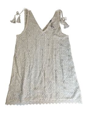 Aerie Cream Lace Dress or swim coverup Tank with Tassel Detail
New
Medium